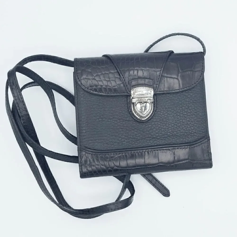 Brighton Leather Crossbody Organizer - Small (Black)